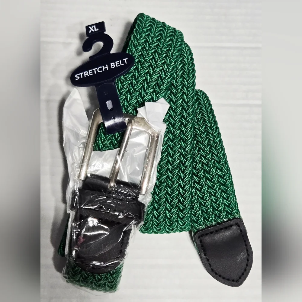 Green Stretch Belt,‎ Elastic Belts Braided Fabric Beltl Woven Belt XL