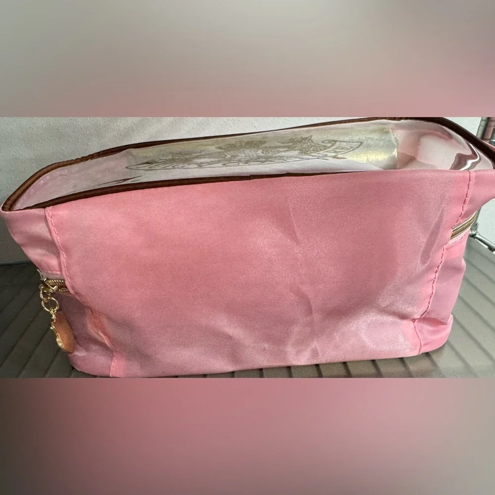 Juicy Couture Pink and Gold Compact travel Set cosmetic bags 4 count