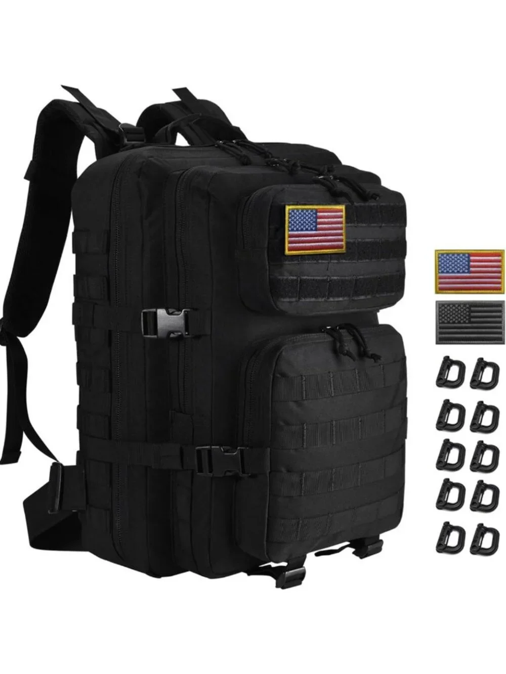 Large 45L Tactical Backpack for Hiking & Camping, Military Assault Pack with