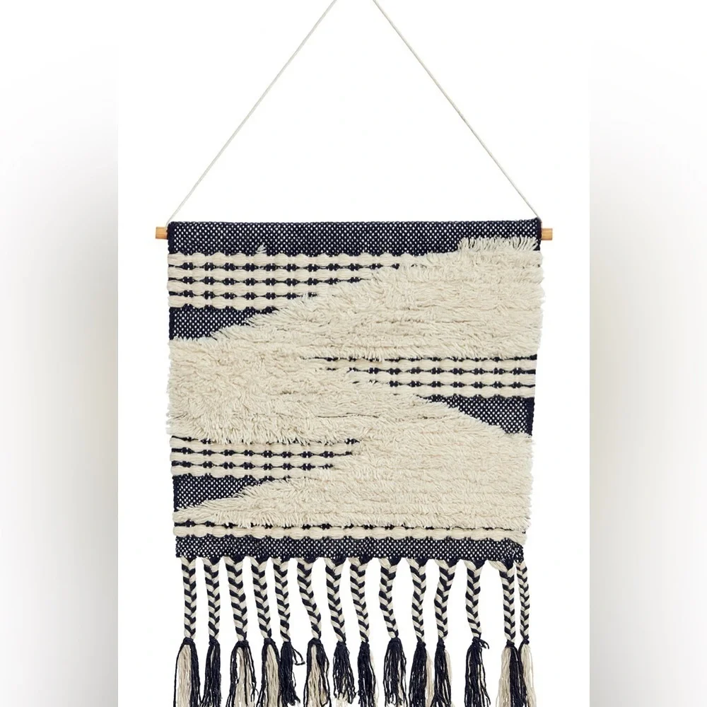 Boho Geometric Woven Cotton Fringed Wall Hanging Tapestry 35