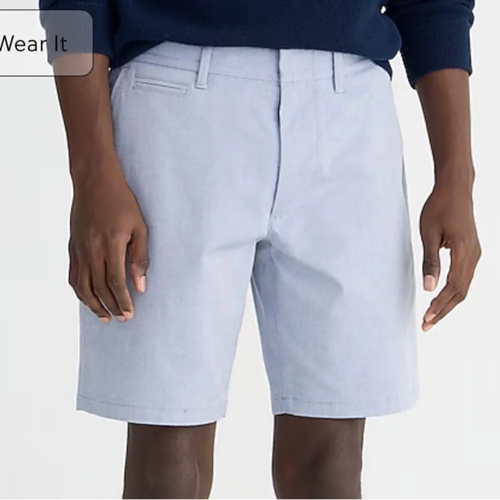 NWOT j crew sky blue 9'' tech oxford short