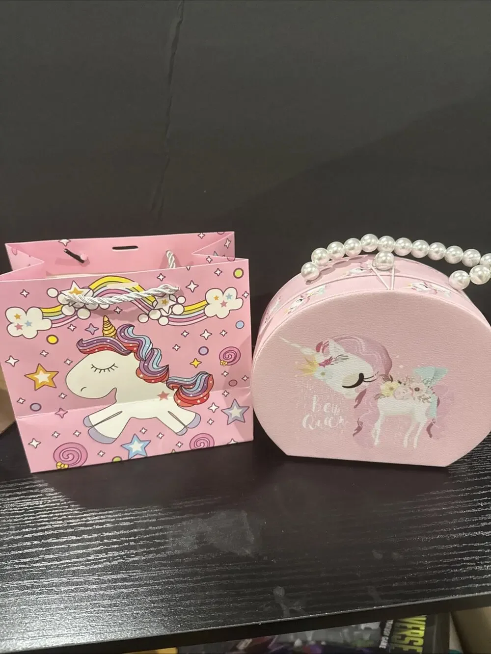 Unicorn Box Hair Accessories Set Hair Ties, Clips &Bow