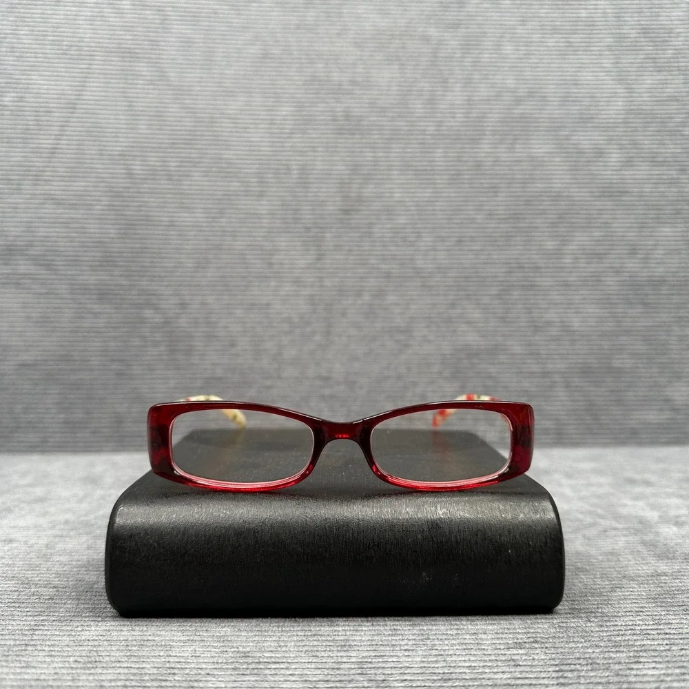 Foster Grant Summers WIN Red Strawberry Print Reading Y2K Glasses +1.25 PL1014