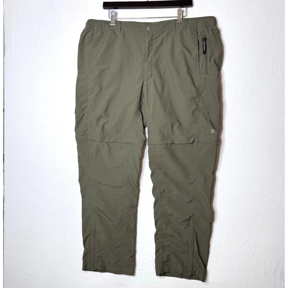 The North Face Convertible Pants Mens 40 x30 Green Hiking Zip Ankle‎ EXCELLENT