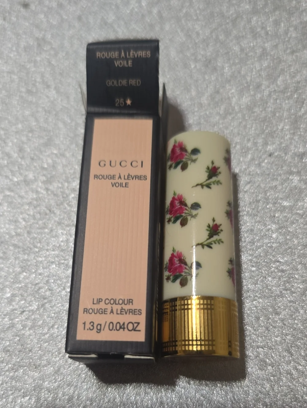 🧚‍♀️#25 GOLDIE RED Gucci MINI Rouge A Levres Voile Lip Colour Lipstick NWT