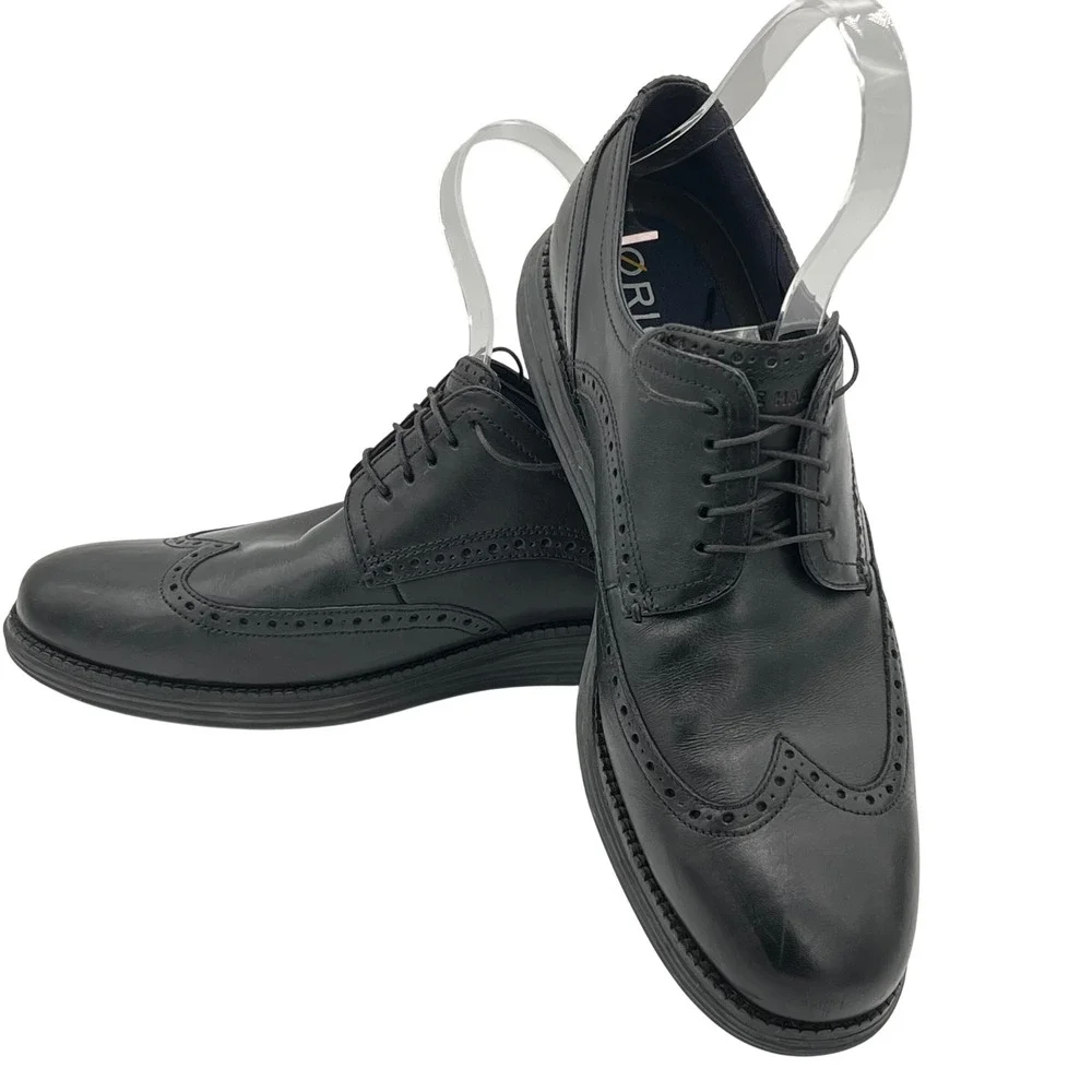 Cole Haan Original Grand Lunar‎ Wingtip Mens 11.5M Black Leather Shoes Career