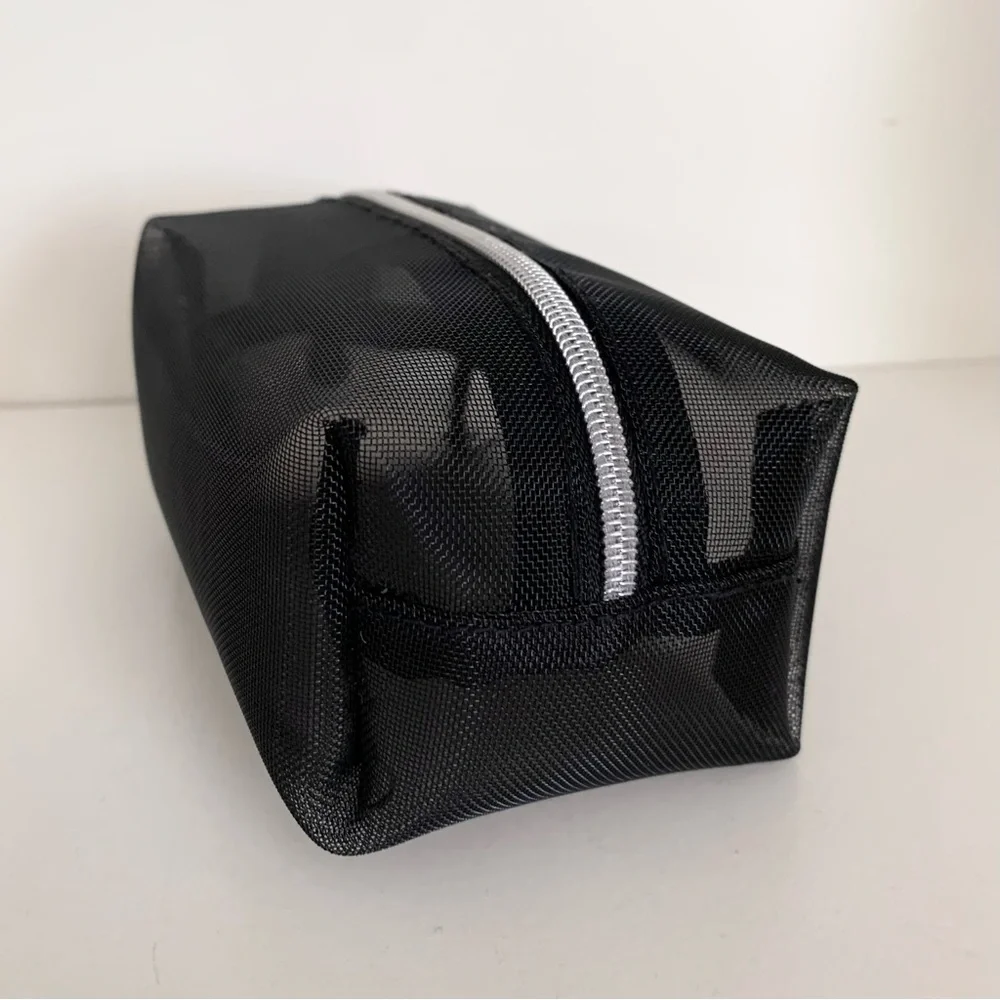 Lancôme black mesh cube zippy pouch