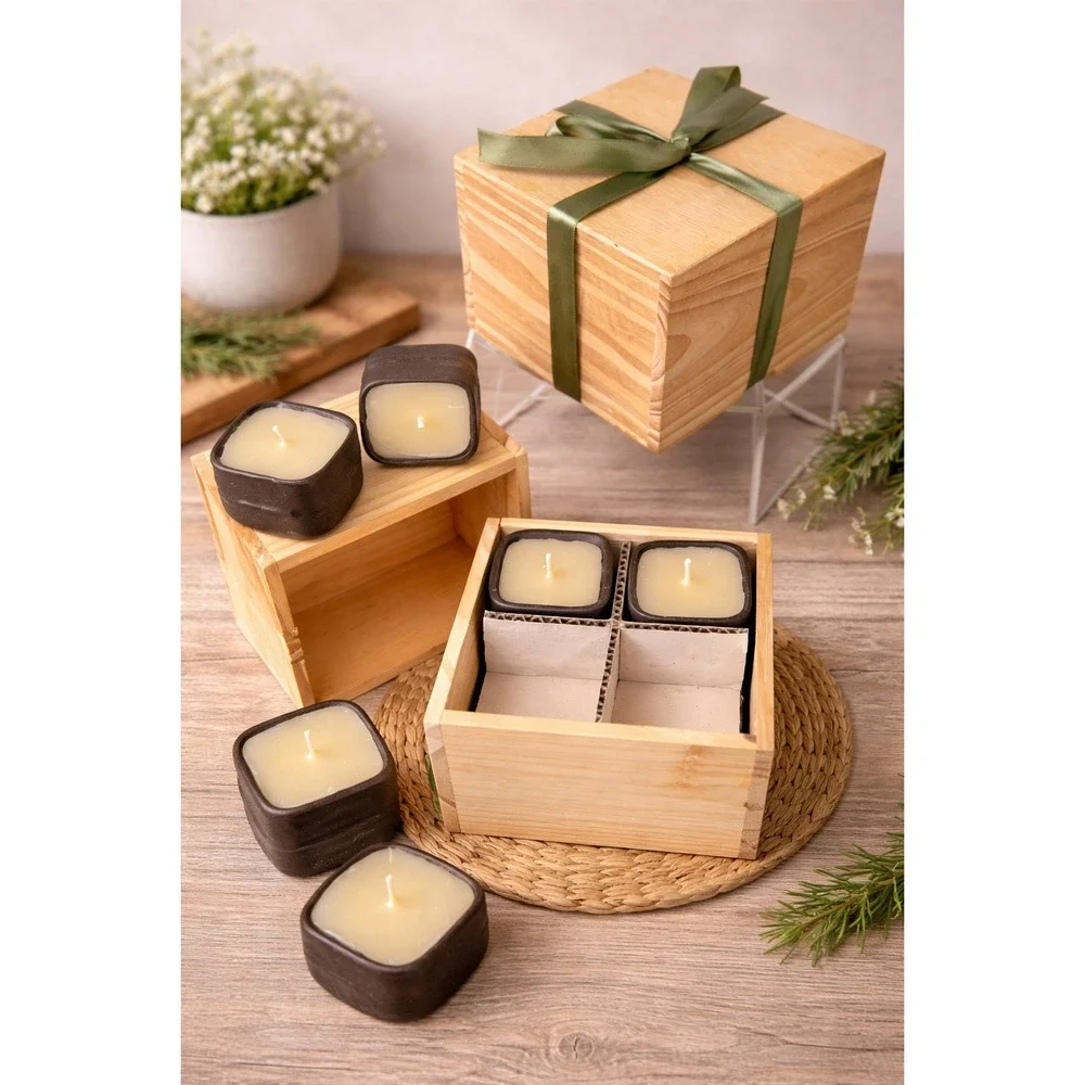 Williams Sonoma Vintage Limited Edition Votive Candle Set Wood‎ Box Set of 8 NEW