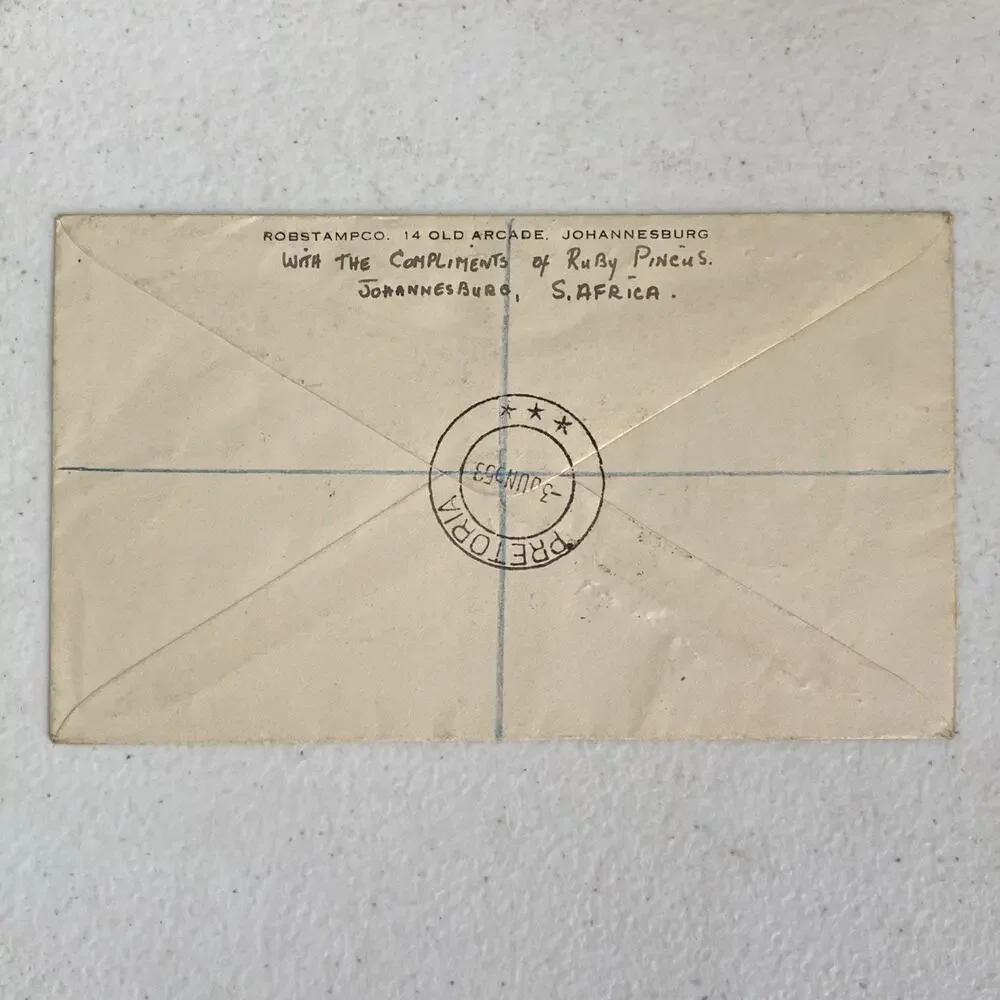 1953 Coronation of Queen Elizabeth First Day Of Issue 2c Stamp Card South Africa