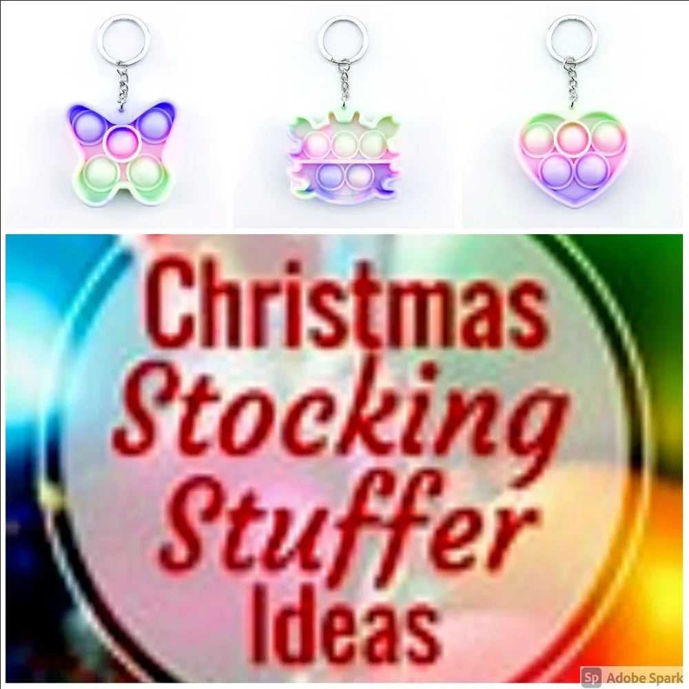 STOCKING STUFFER ALERT***Push Pop‎ Bubble Fidget Toy Small Keychain Bundle of 3