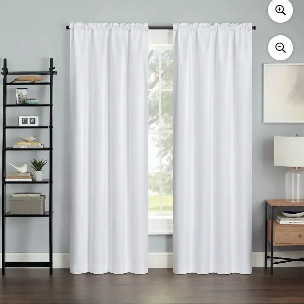 4 panels Victoria Voile white Sheer Rod Pocket Window Curtains measures 38”x87”