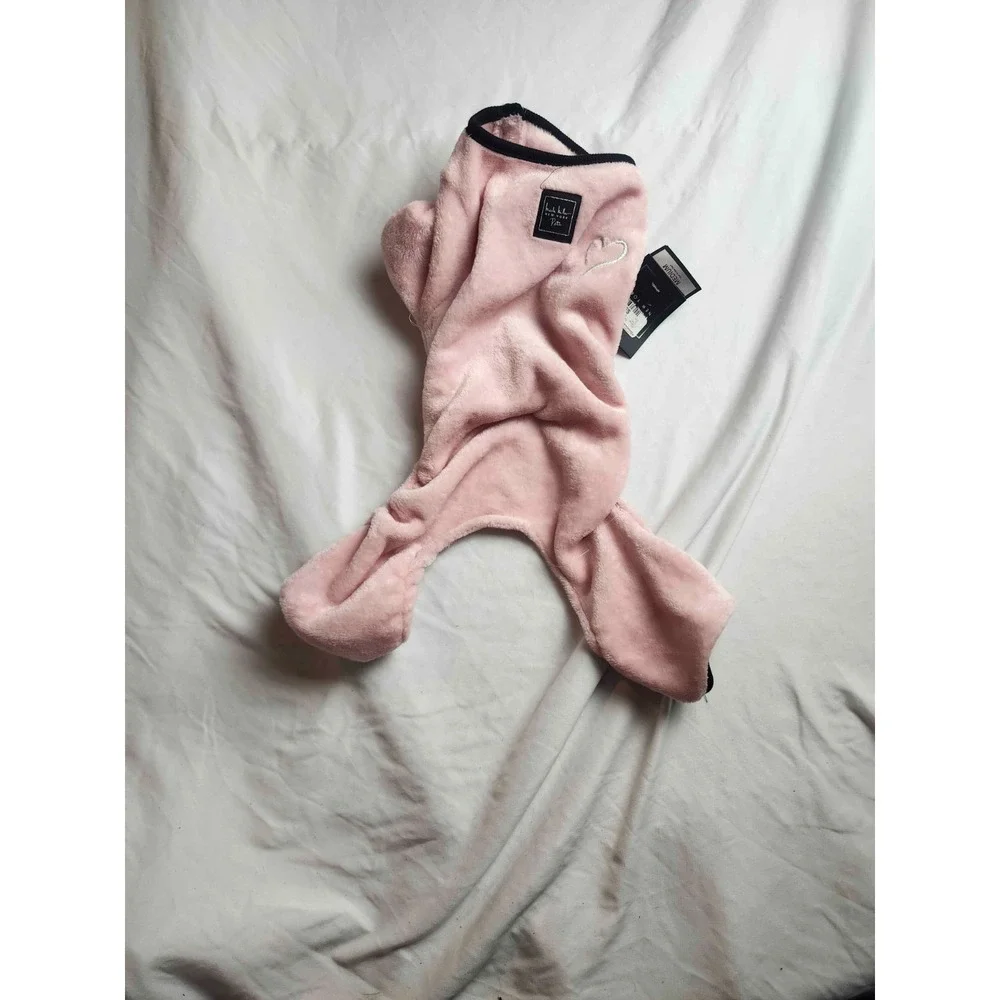 Nicole Miller New York Pet Apparel‎ Pajamas Medium Pink Velour Dog Cat NWT