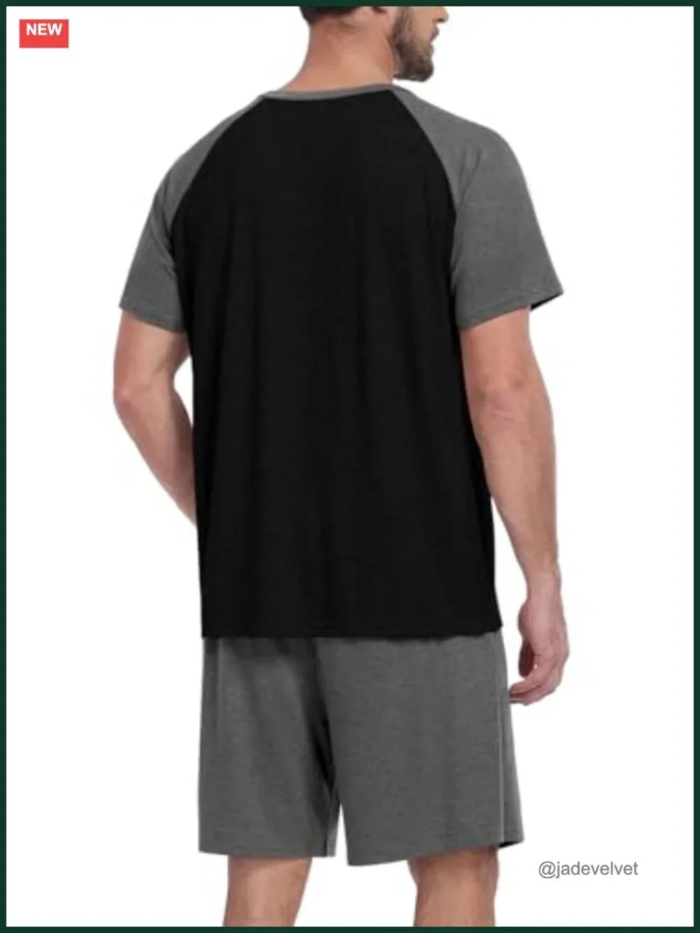Men's Pajama Set Summer Sleepwear Lightweight Short Sleeve Pjs with Pockets