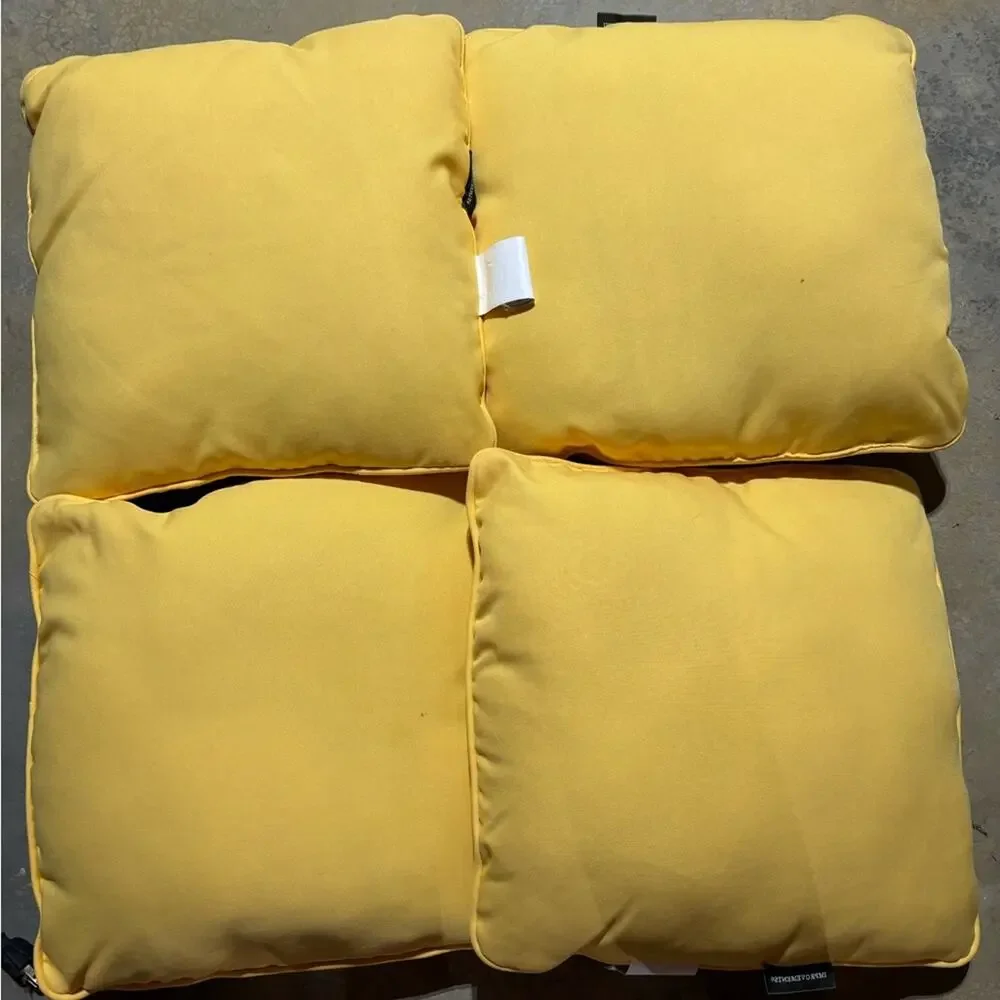 16x16 square yellow Improovements pillows indoor/outdoor never used nwot clean