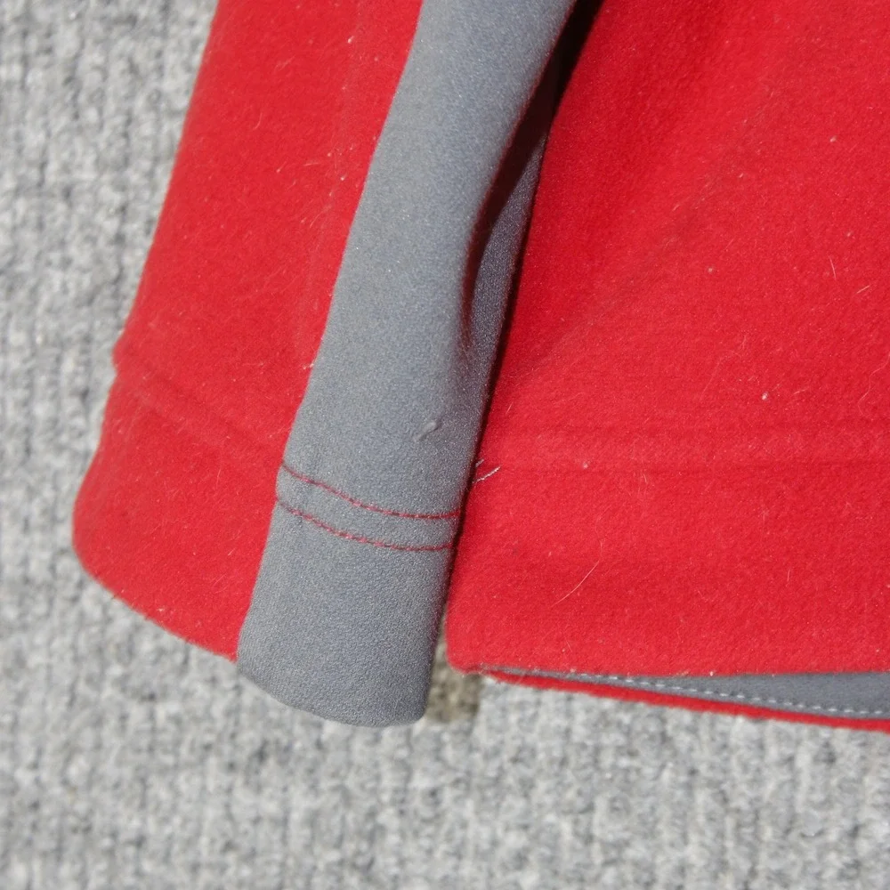 The North Face Fleece Jacket Mens‎ XL Red Full Zip Denali Style Mock Neck Pocket