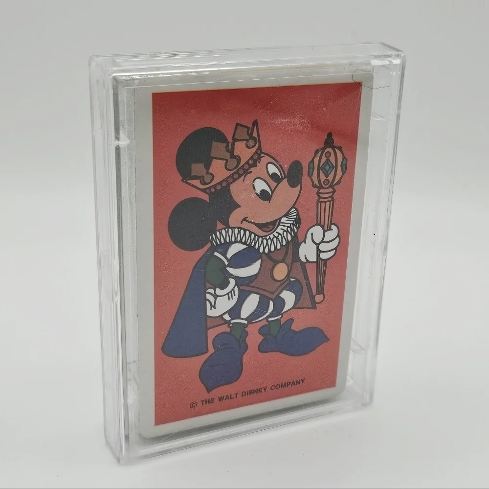 NEW VINTAGE King Mickey Mouse Playing Cards Deck Case Walt Disney Productions