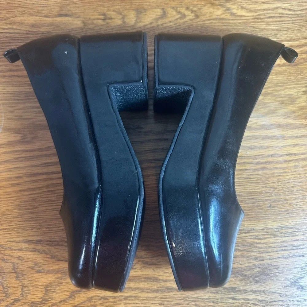 Cider leather chunky heel