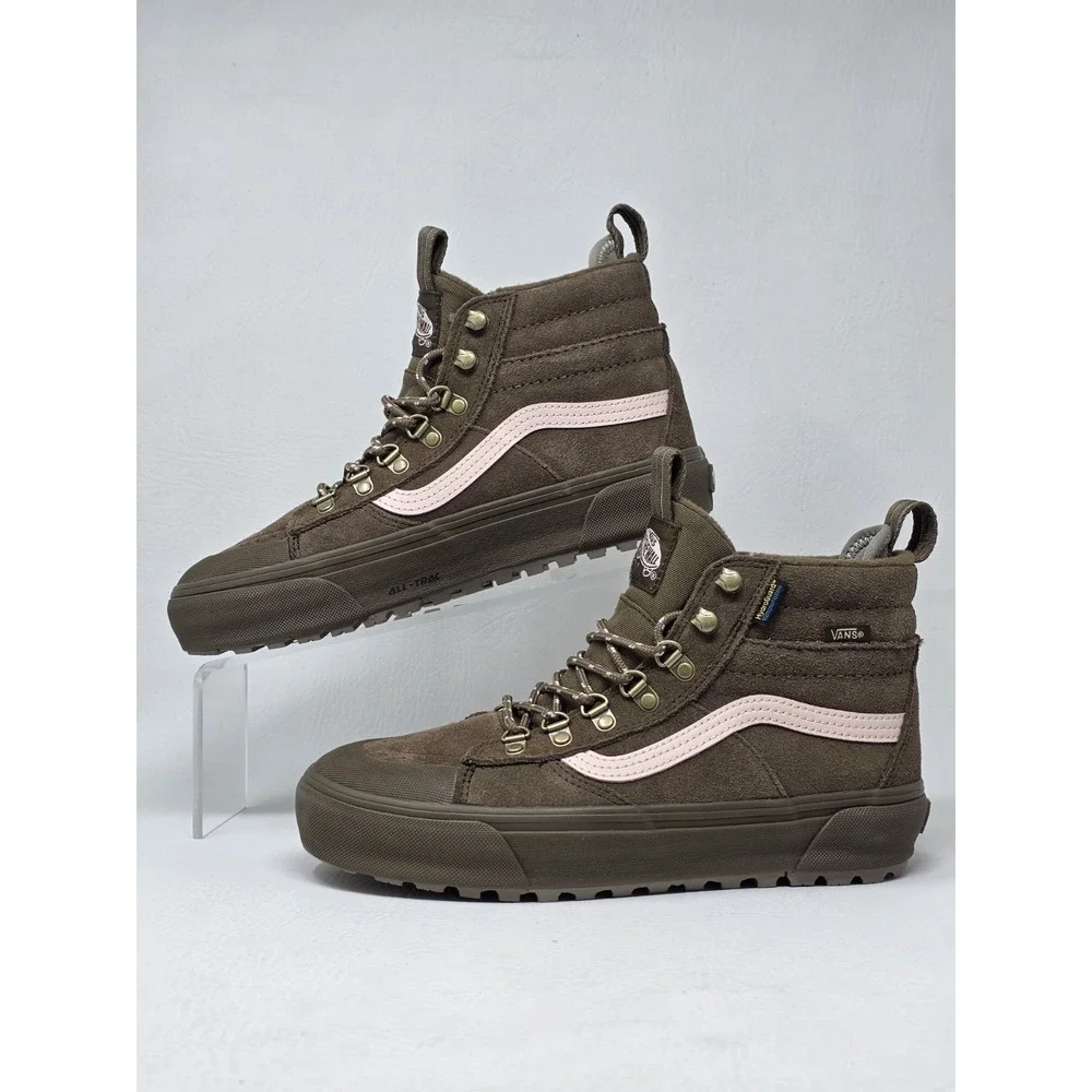 Vans MTE Sk8-Hi Waterproof Teak Brown Pink Boots Cold Weather Wmns 6.5 Men 5 New