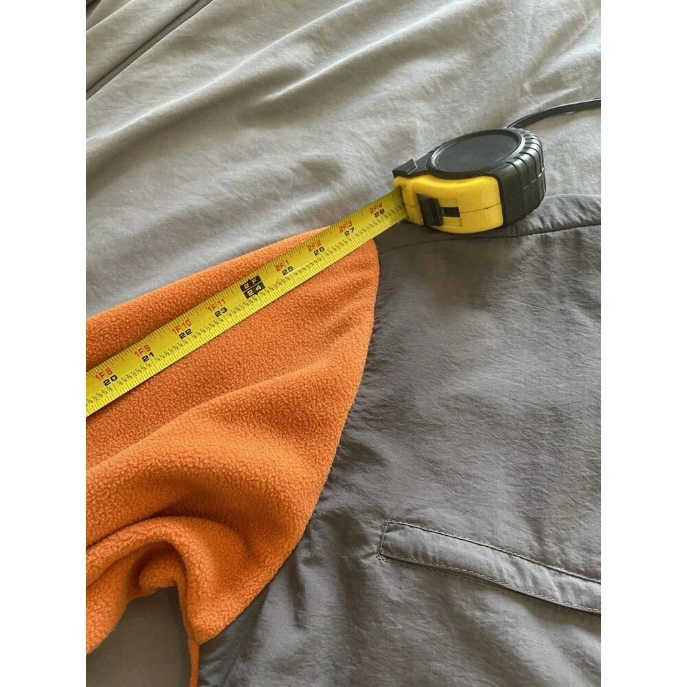 The North Face Men's XL Orange/Gray Colorblock Full Zip Fleece Jacket Pockets