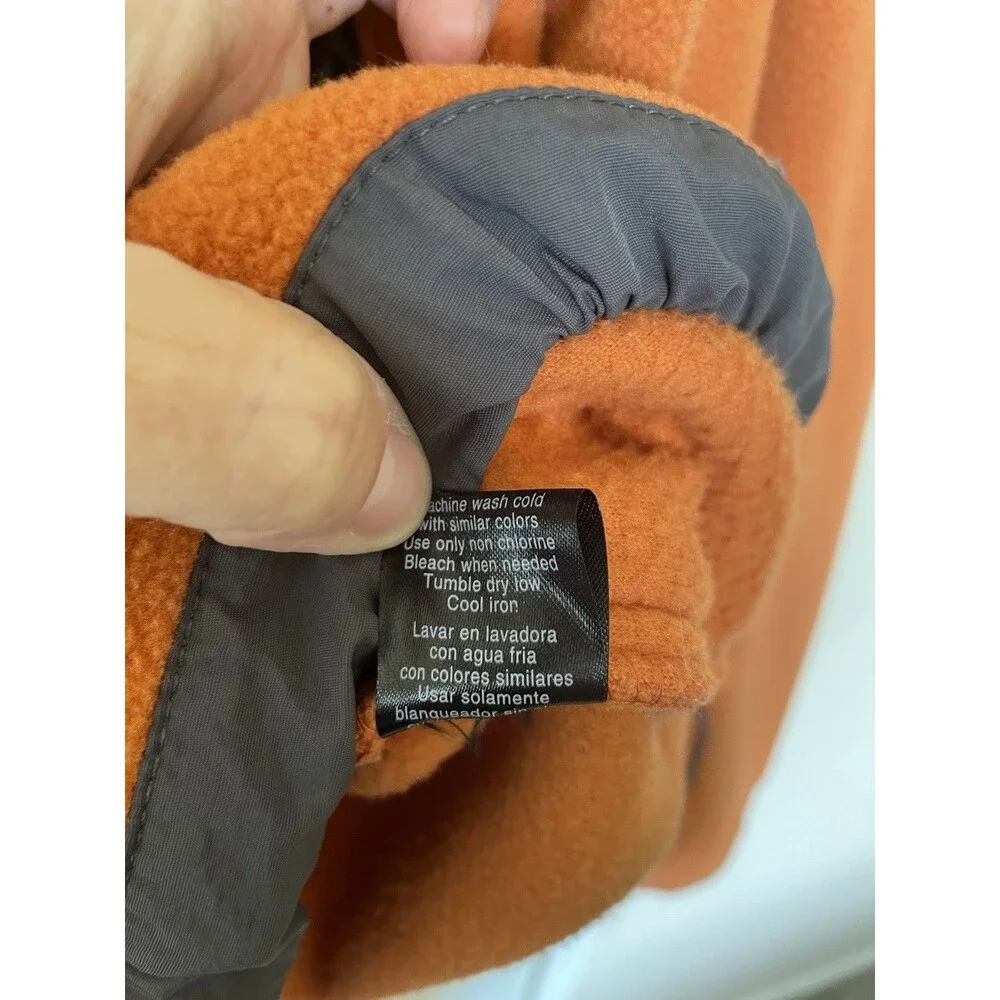 The North Face Men's XL Orange/Gray Colorblock Full Zip Fleece Jacket Pockets