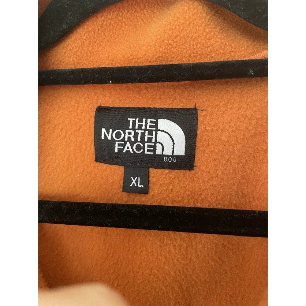 The North Face Men's XL Orange/Gray Colorblock Full Zip Fleece Jacket Pockets
