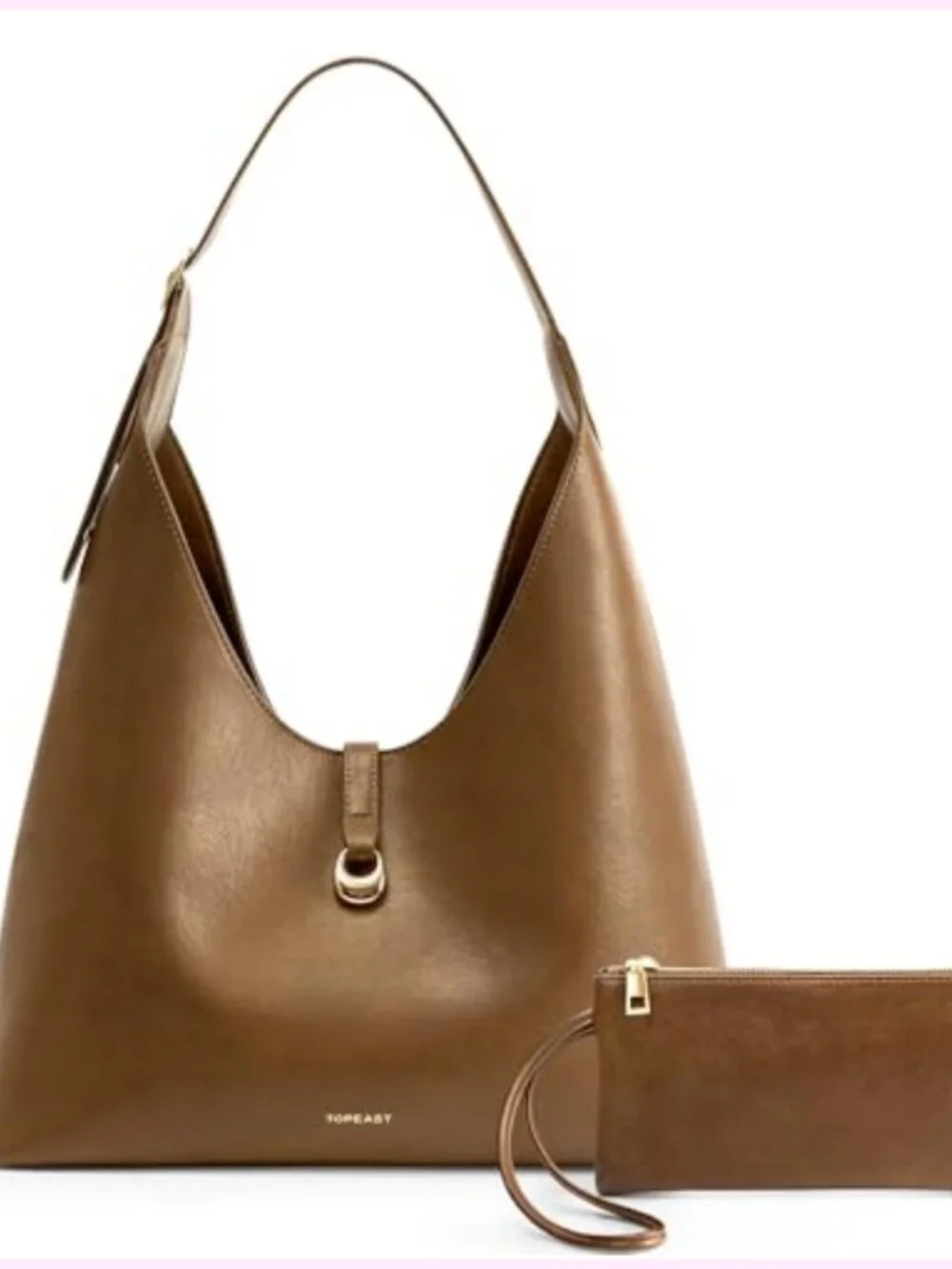 Slouchy Hobo Bag with Wallet, Large Faux Leather Shoulder Tote Handbag Purse