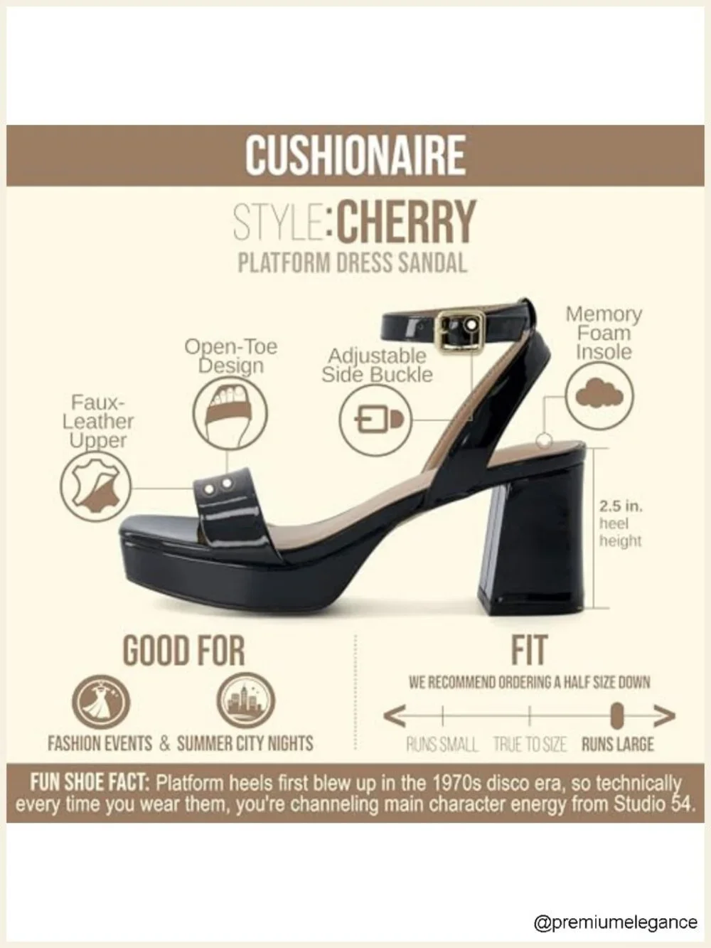 Platform Sandals with Memory Foam, Wide Widths, Buckle Ankle Strap
