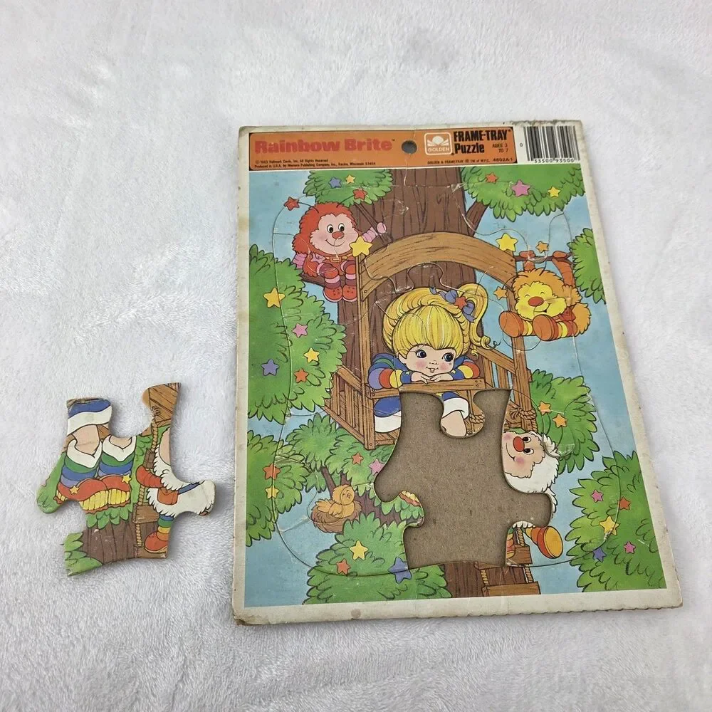 Vintage 1983 Rainbow Brite 12 Piece Frame Tray Puzzle Golden Complete
