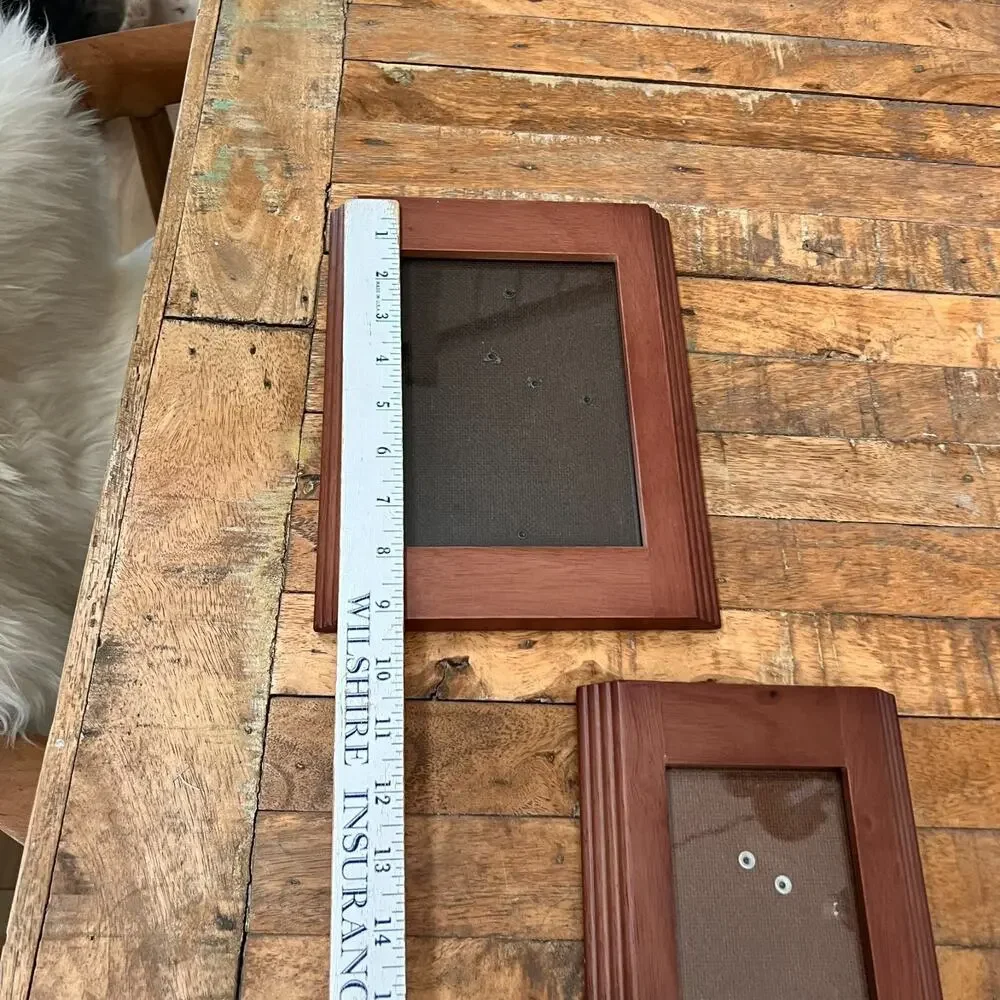 Rare Woods Picture Frames Set of 2 Portrait Free Standing Brown Wood