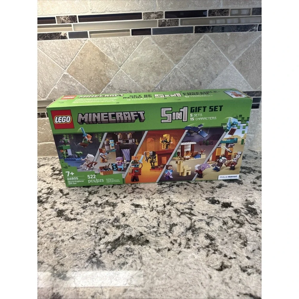 NEW LEGO 66805 Minecraft World Explorer Gift Set 5 Sets in 1 Box, 15 Characters