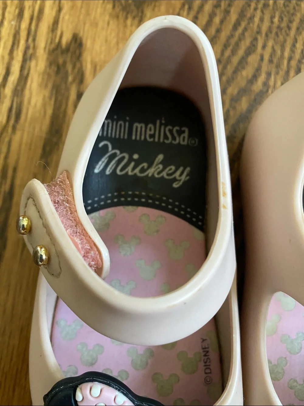 Mini Melissa Pink Mickey & Minnie Mary Jane Shoes, size baby/toddler 5.