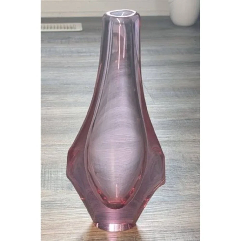 Vintage Pink Abstract Miloslav Klinger Bud Vase 10.5