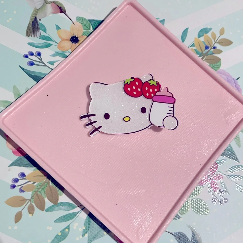 Hello Kitty Pink Hair Clip with Strawberry Design