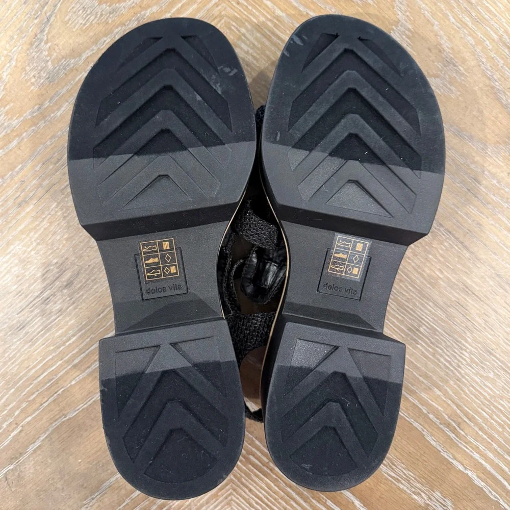 Dolce Vita Liani Black Fisherman Platform Sandals NWOB Size 10M