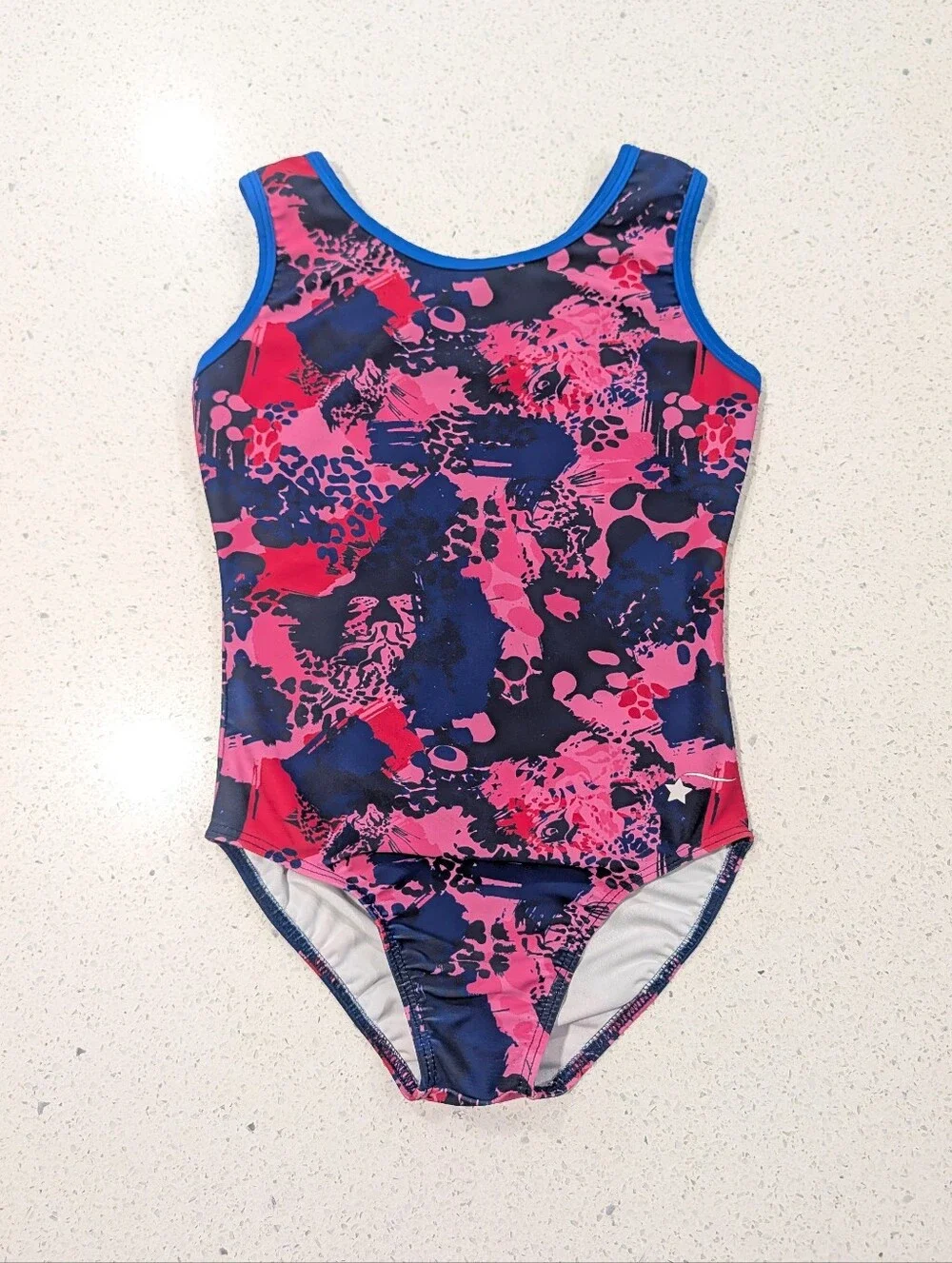 GREAT Destira Gymnastics Dance Leotard CM Medium ABSTRACT WaterColor RAZORBACK