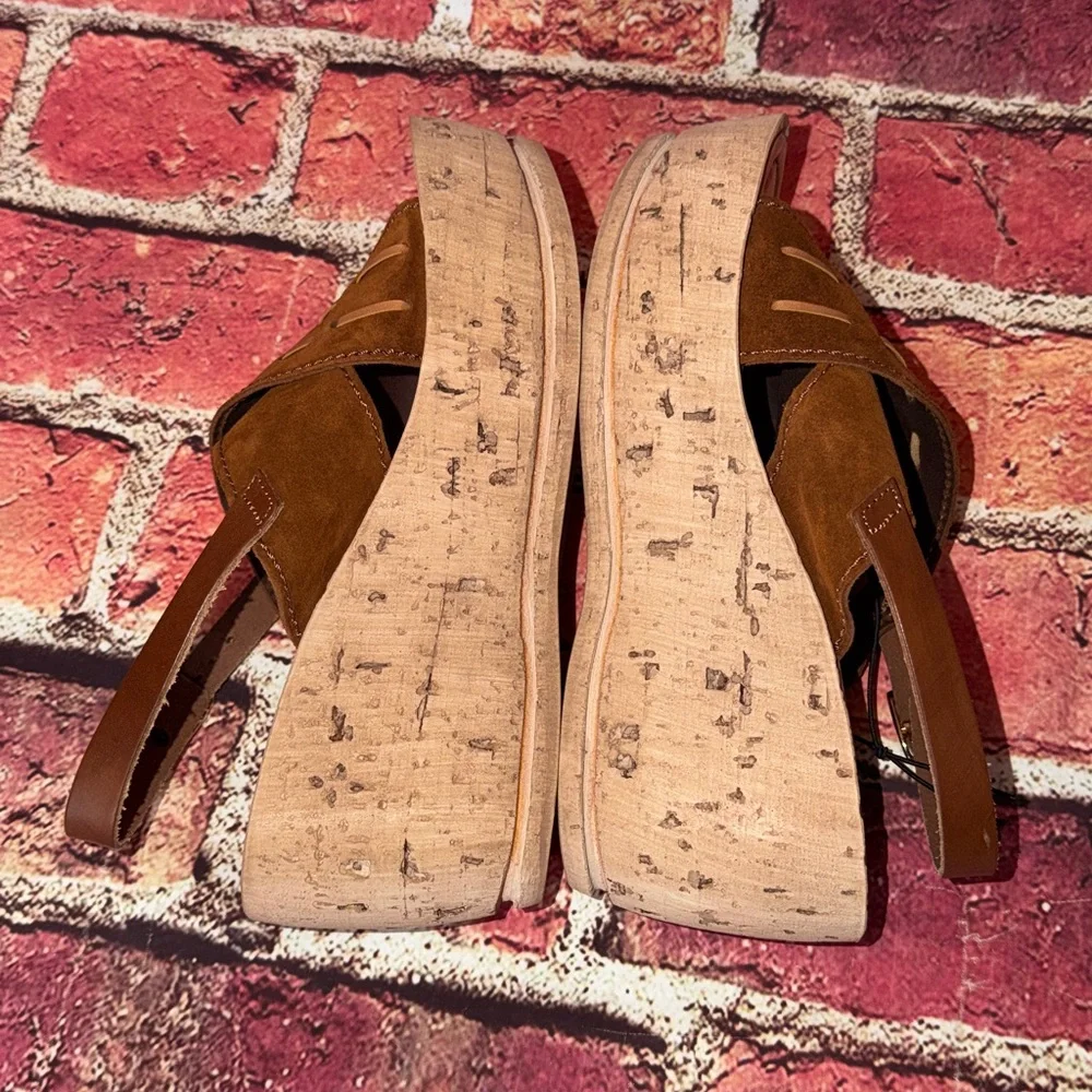 Carlo Pera Made in Italy Leather Wedge Sandals – Size 40 US size 9-9.5 new
