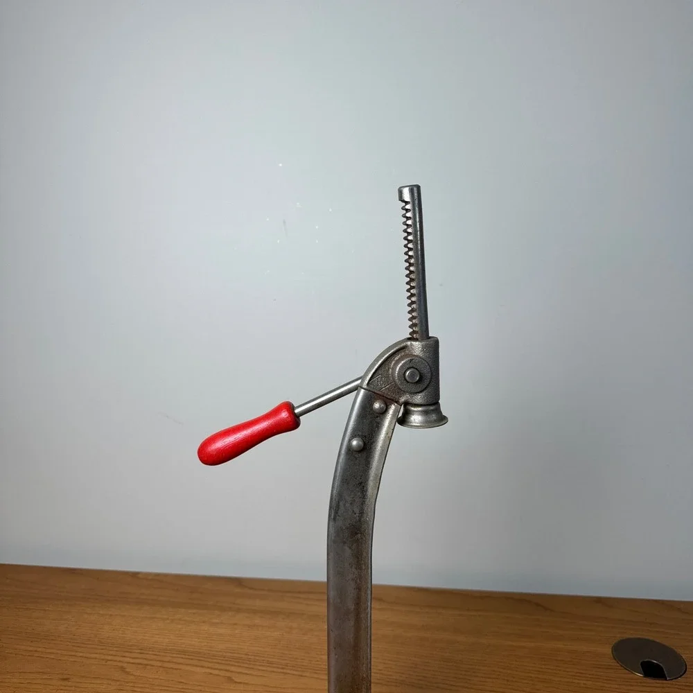 Vintage Industrial Cast Iron Bottle Capper Made in‎ USA Red Handle