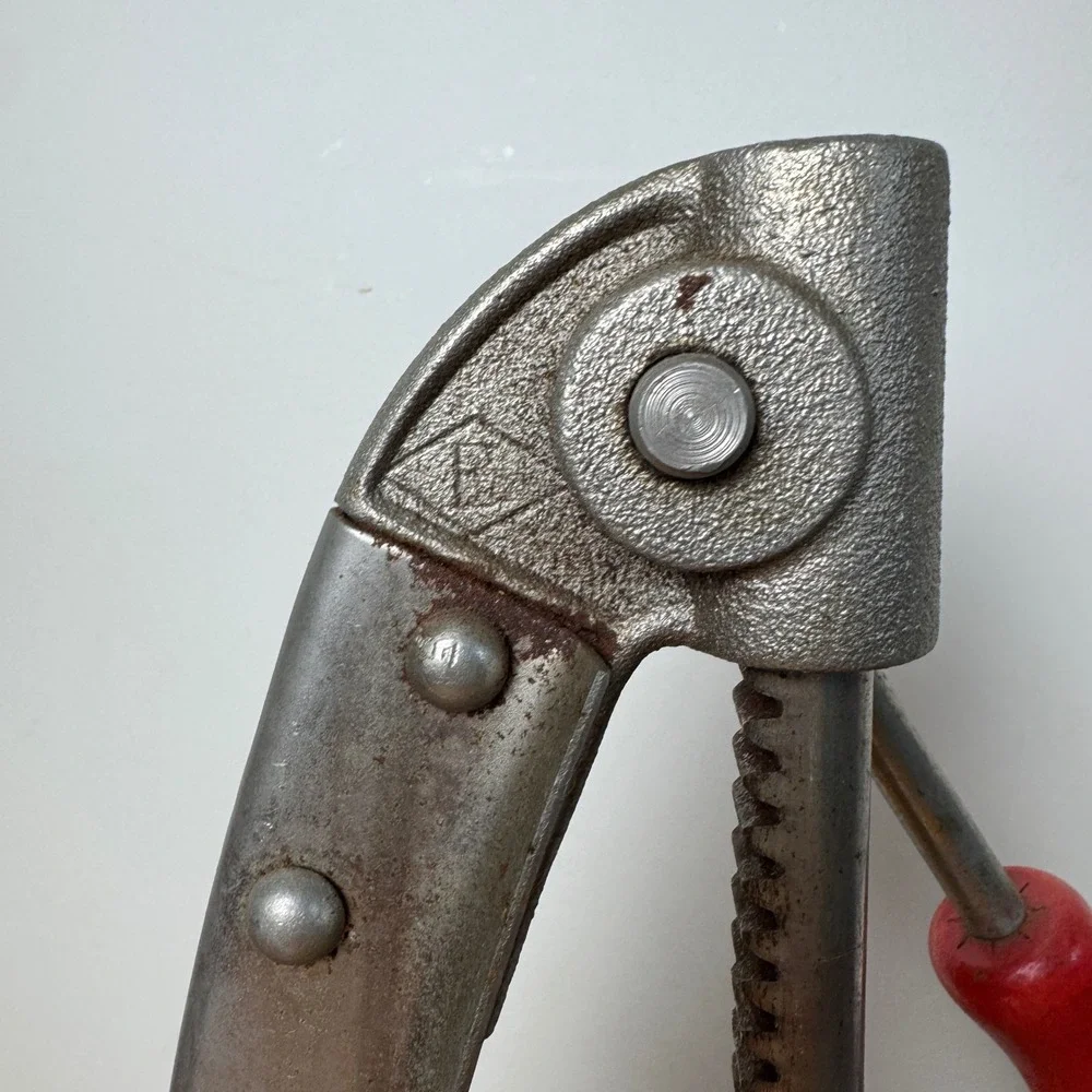 Vintage Industrial Cast Iron Bottle Capper Made in‎ USA Red Handle