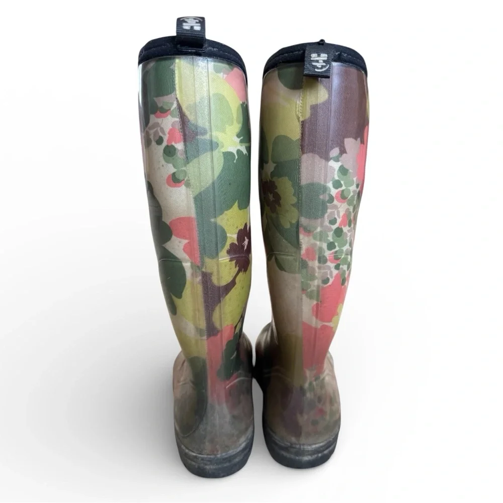 Kamik Waterproof Rain Boots Rubber Floral Garden Outdoor Multicolor Size 7