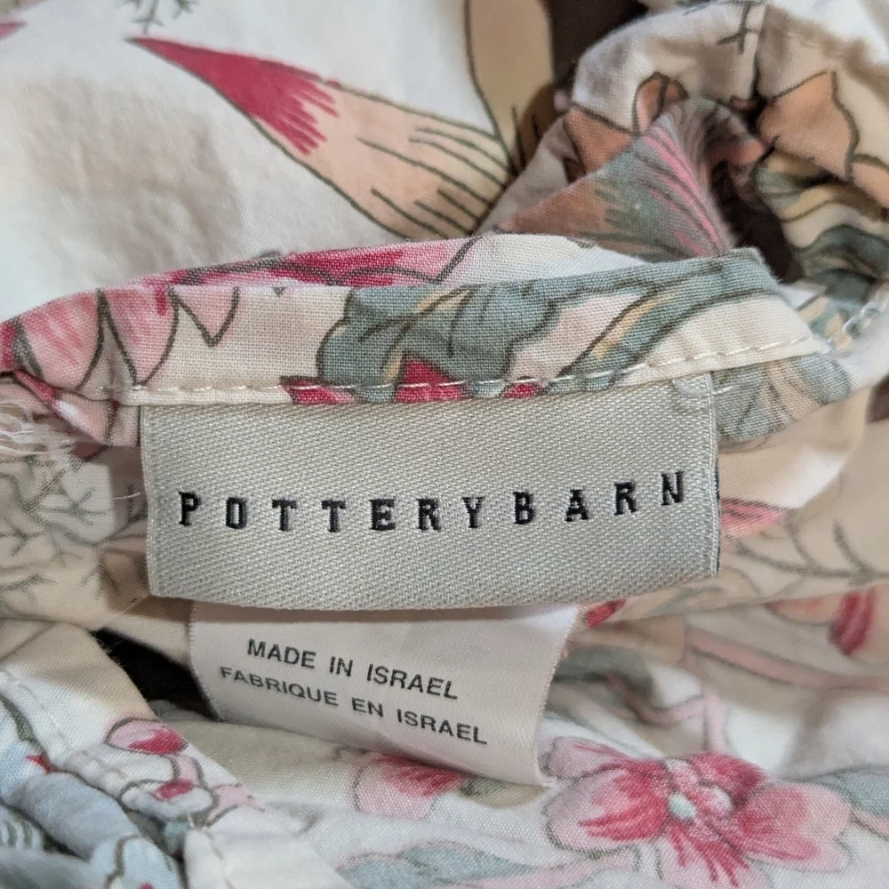 Pottery Barn Full/Queen Duvet Cover Palampore Jacobean Cream Red Preppy Cottage