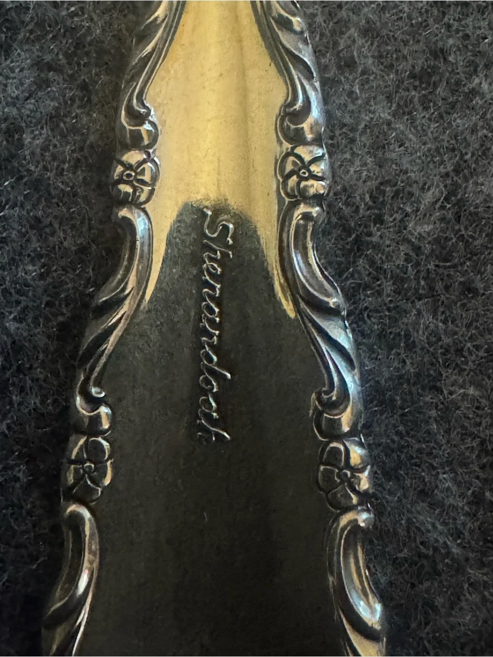 Wallace Silversmiths Silver Ornate Dinner Fork with Floral Motif