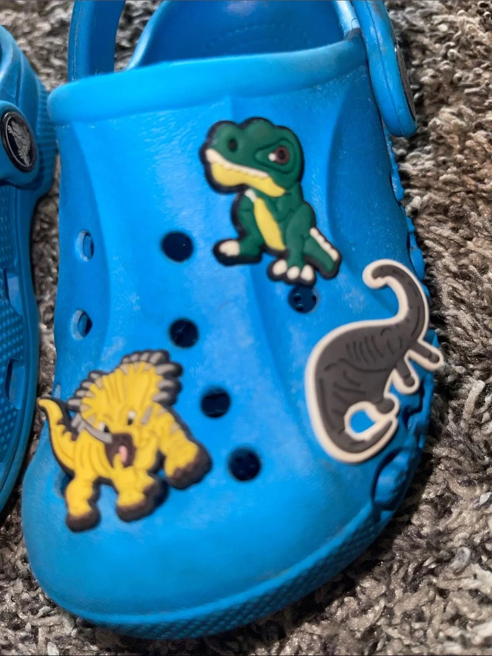 Kids Blue CROCS with Dinosaur Jibbitz (C9)