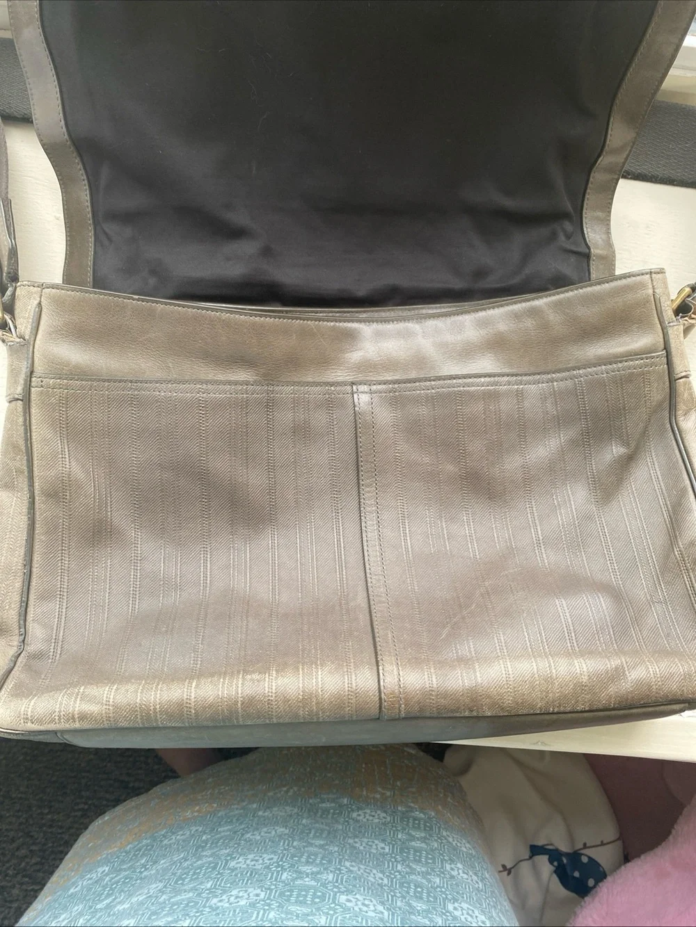 Coach 70th Anniversary Bleeker Messenger Bag Embossed Ticking Stripe Vintage