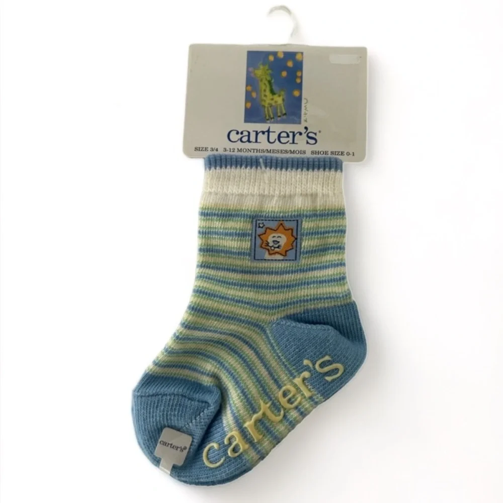 🦋 5/$25 - Carter’s Striped Socks - Size 3/4 for 3-12 Months (Shoe Size 0-1)