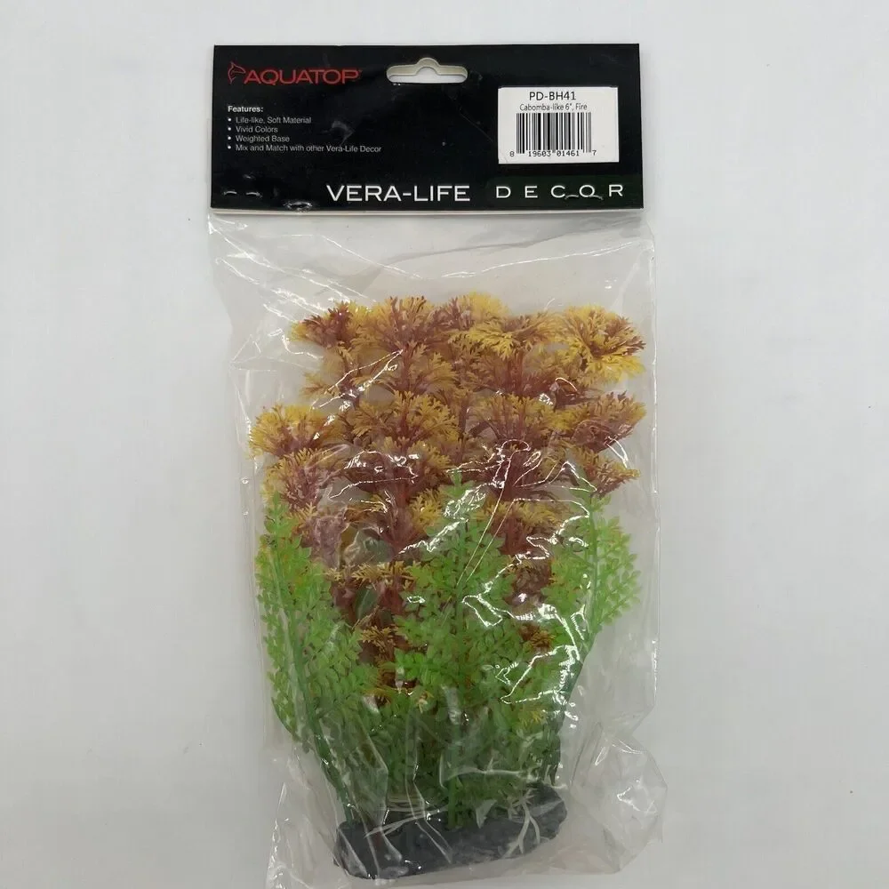 NWT Fish Aquarium Silk And Plastic Plants Bundle Of 4 Orange Green
