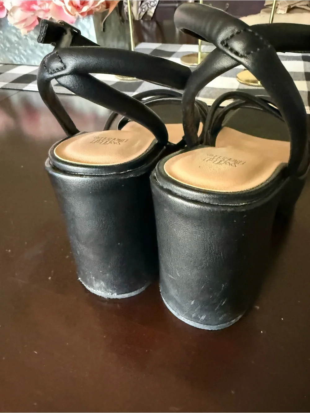 wild fable Black Strappy Platform Block Heels