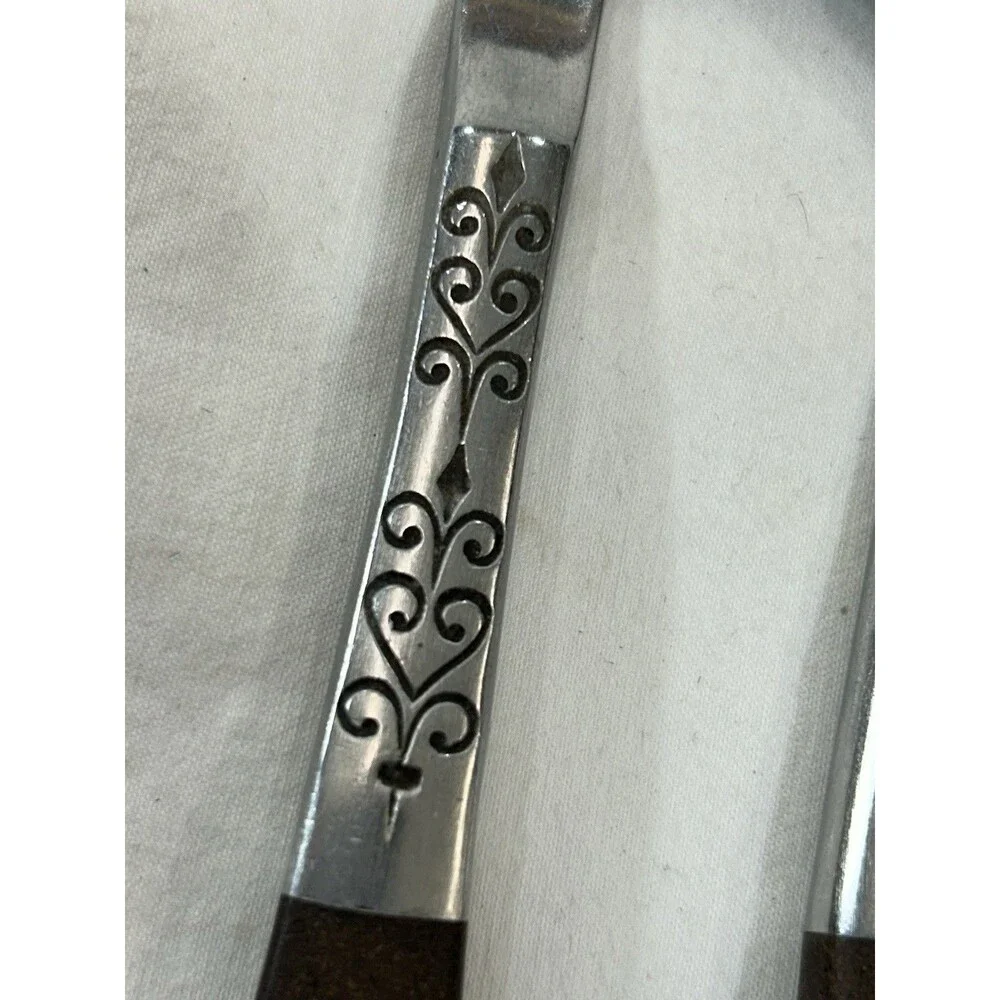 Interpur Japan 5 Pc Place Setting Brown Handle Stainless Flatware Heart Accent