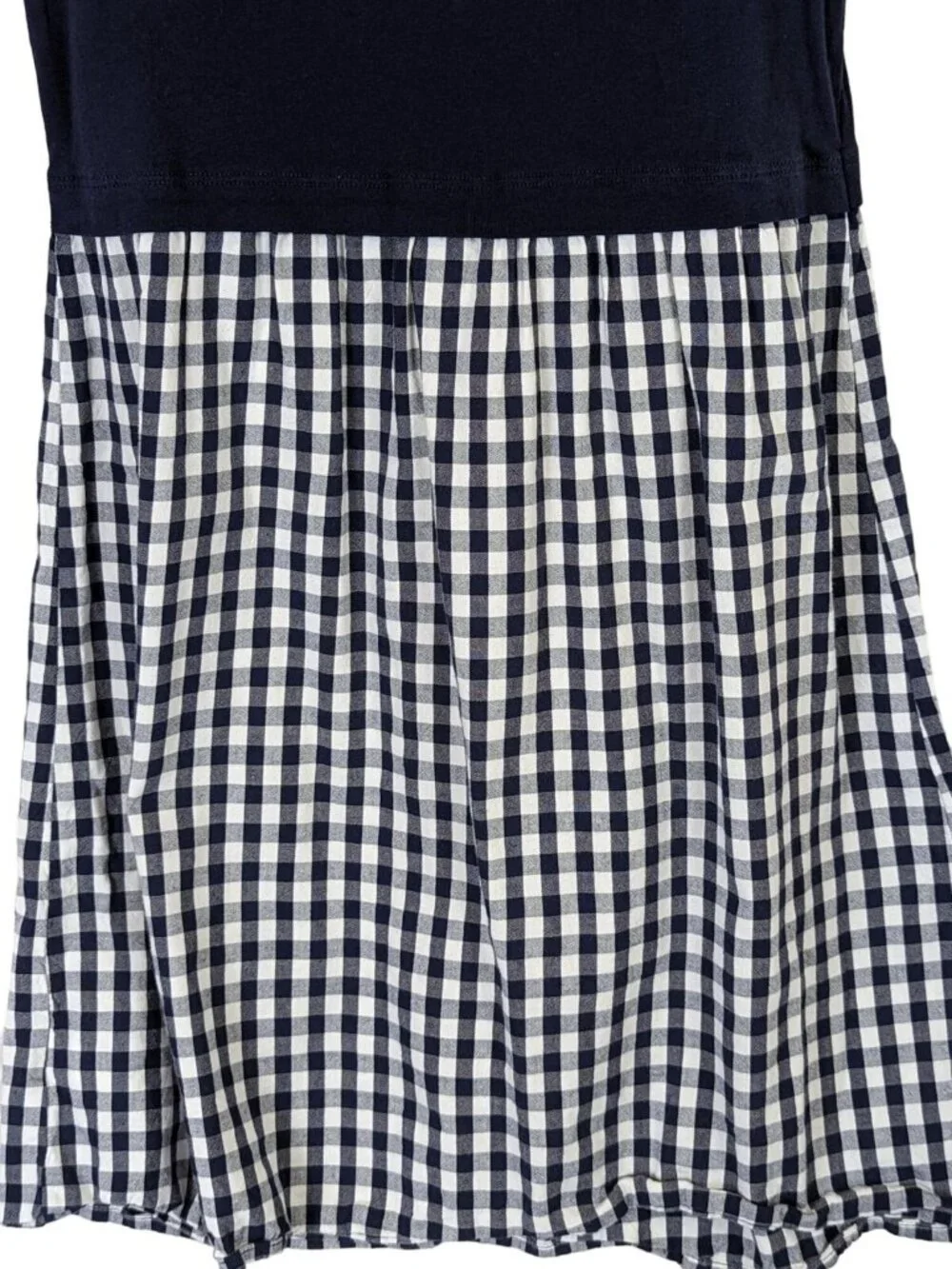 Old Navy Dress Girls size L 10 12 Blue Nautical Pullover Gingham Check Sailor