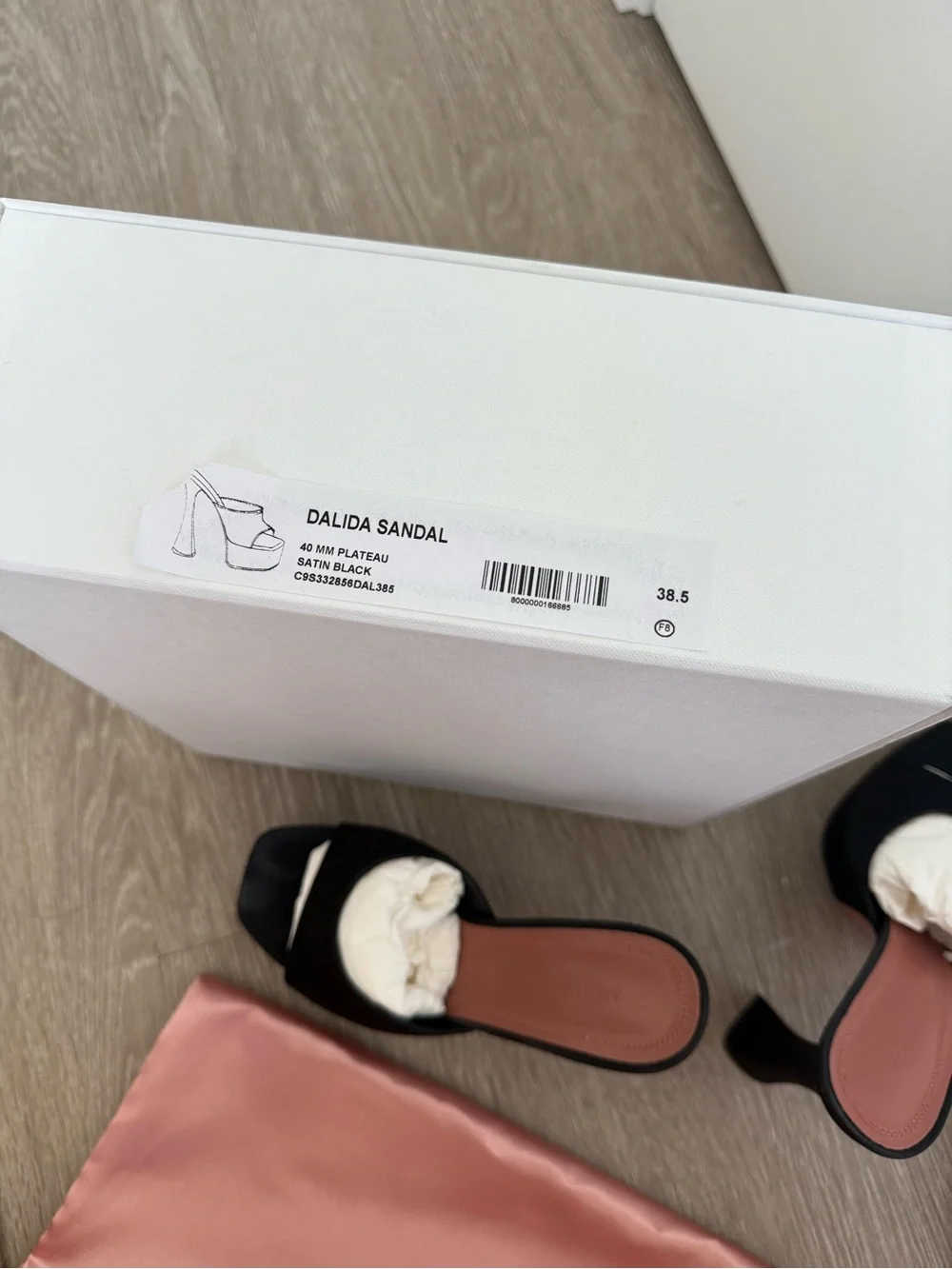 Amina Muaddi Dalida satin platform mules