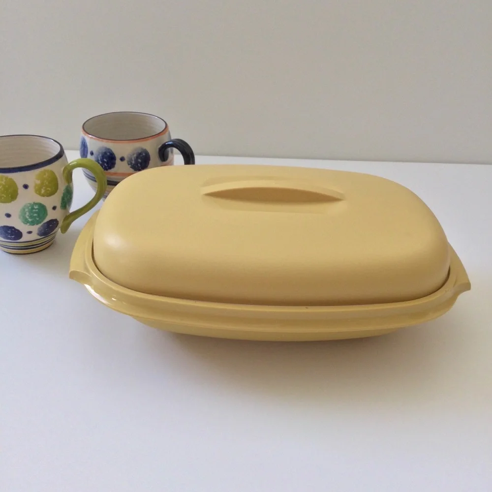 Vintage Tupperware Multi Server Steamer Bowl Set Harvest Gold